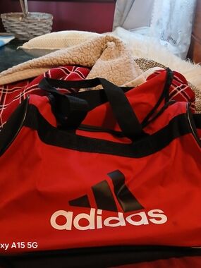 Adidas Red and Black Women’s Duffel Bag